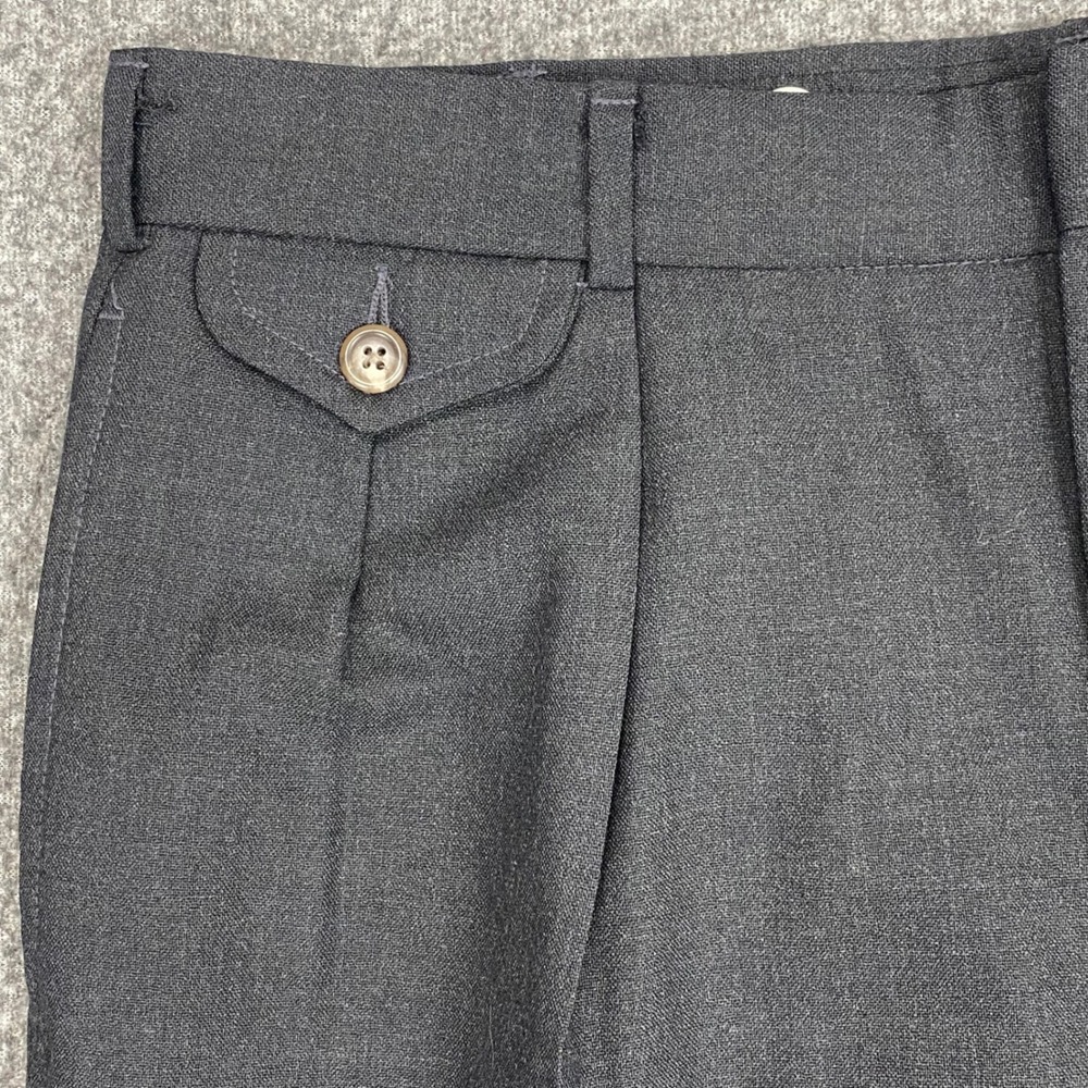 Vintage Polo Ralph Lauren Dalton Wool Trousers Mens 34 Gray Pleated Cuffed‎ USA - Picture 7 of 16